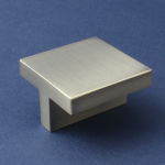 Stainless Steel Finish Square Cabinet Knob - 42mm