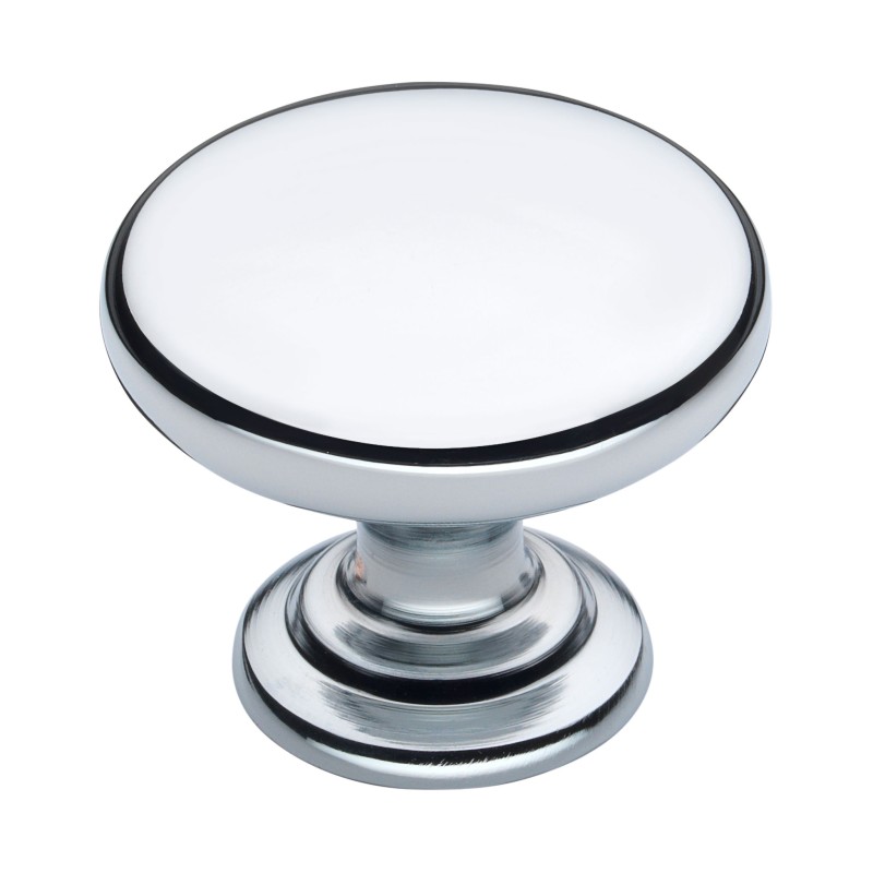Monmouth Polished Chrome Cupboard Knobs, Chrome Cabinet Knobs