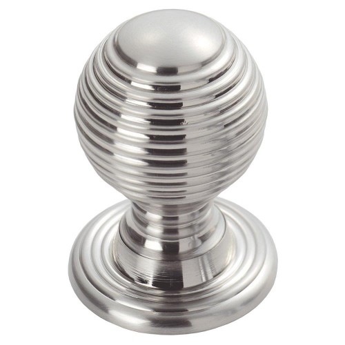 Polished Chrome Queen Anne Reeded Knob | 28mm