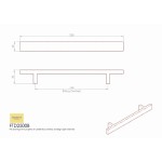 Stainless Steel Rectangular Section T-Bar Handle - 160mm Centres