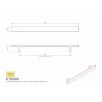 Stainless Steel Rectangular Section T-Bar Handle - 224mm Centres