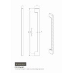 Slim Cabinet D Handle - Satin Nickel - 256mm Centres
