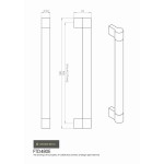 Large Keyhole Bar Handle - Satin Nickel/Stainless Steel - 256mm Centres