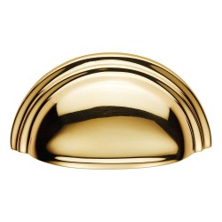Victorian Polished Brass Cup Pull Handle | 76mm Centres