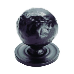 Hammered Pattern Ball Knob 32mm - Black Antique