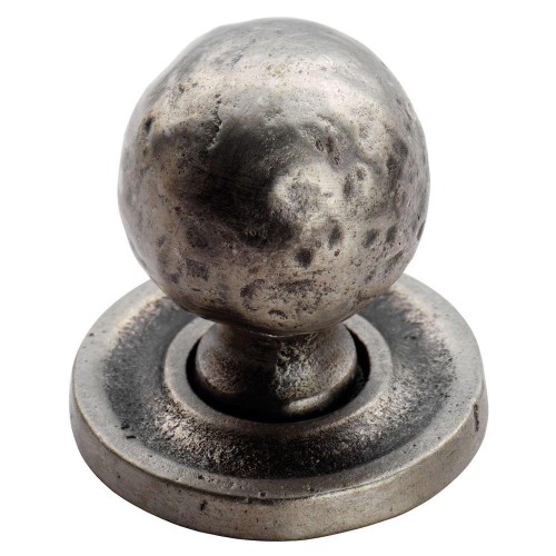 Hammered Pattern Ball Knob 32mm - Pewter Effect