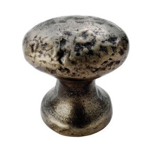 Hammered Pewter Finish Oval Cabinet Knob