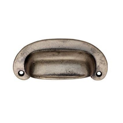 Pewter Finish Oval Plate Cup Handle | 85mm Centres 
