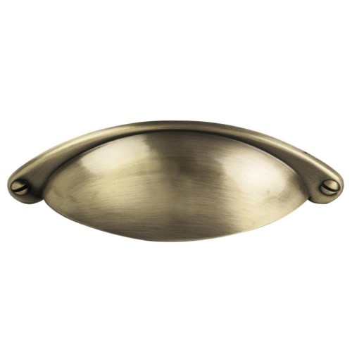 Pattern Cup Handle in Antique Burnished Brass - 64mm Centres 