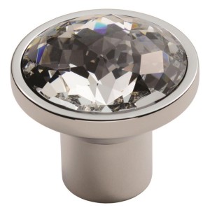 Round 34mm Crystal Knob - Polished Chrome