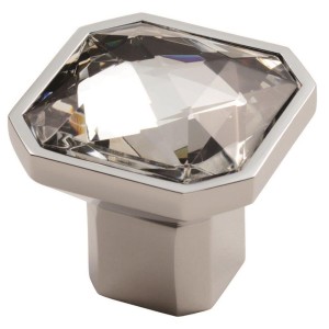 Square Crystal Knob - Polished Chrome - 32mm