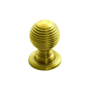 Polished Brass Queen Anne Reeded Knob | 23mm
