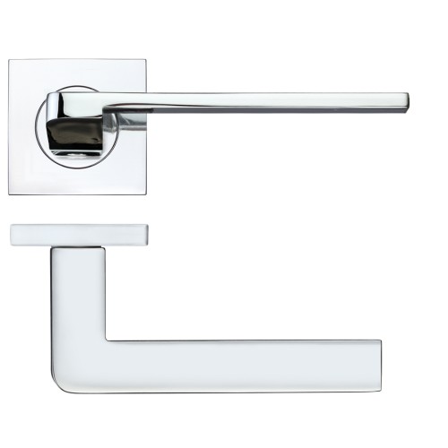 Maia Polished Chrome Door Handles on Square Rose