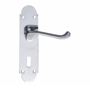 Polished Chrome Scroll Door Handles with Lock