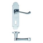 Polished Chrome Scroll Door Handles with Lock