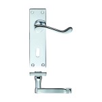 Polished Chrome Victorian Scroll Door Handles with Lock