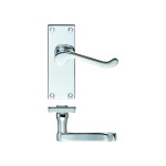 Polished Chrome Victorian Scroll Door Handles - Latch Backplate