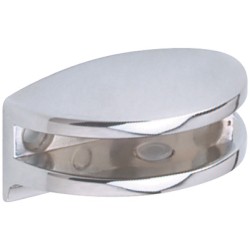 Polished Chrome Curved Glass Shelf Bracket | 6mm Glass
