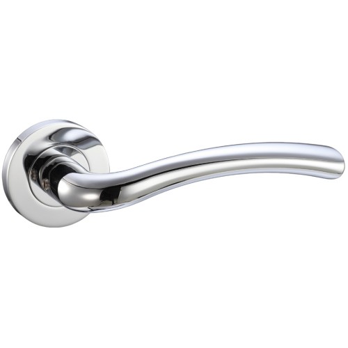 Assisi Door Handle on Rose Polished Chrome