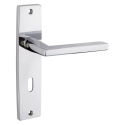 Venice Door Handle with Lock on Backplate Polished Chrome